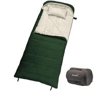 Skandika Sac de Couchage Oppdal | Sac de Couchage Couverture pour Adultes, 3 Saisons, Compact, léger, rectangulaire | jusqu'à 7 °C, 230 × 90 cm | Plein air, Camping, randonnée (Vert)