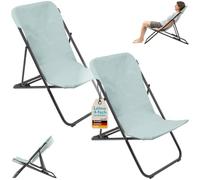 Skandika Solmo Lot de 2 chaises pliantes pour camping, dossier réglable, cadre en acier, charge jusqu'à 120 kg, pré-assemblées, compactes, pour camping, jardin, festival, balcon
