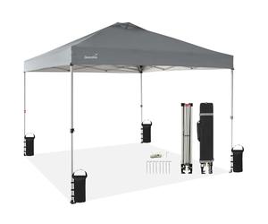 Skandika Solvorn Tonnelle Pliante | Mécanisme breveté à Une Main | Pop Up | Structure Acier | Protection Solaire UV 50+ | Résistant aux intempéries | Ignifuge CPAI-84 | Tente