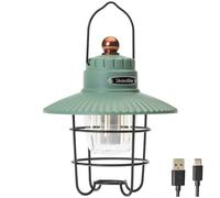 Skandika Soroya Lampe de camping LED style rétro | Couleur de lumière réglable, intensité variable, batterie 2000 mAh, 500 lumens | Idéale pour le camping, le jardin, les activités de plein air (Vert)