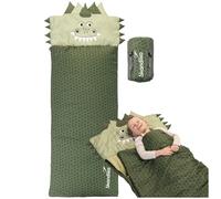 Skandika Soti Sac de couchage pour enfant - Sac de couchage pour enfants jusqu'à 150 cm - Design coloré avec motif animal - Oreiller en coton - Lavable en machine - Respirant - Sac de couchage pour