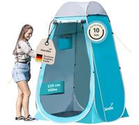 Skandika Tente de douche pop-up de camping - 210 cm - Revêtement argenté - Opaque - Sol séparé - Fenêtre recouvrable - Moustiquaire - Fixation pour douche