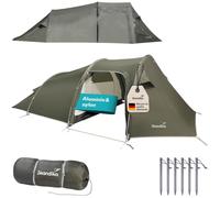Skandika Tente de Trekking Oteren | Tente de Camping pour 3 Personnes, ultralégère, Faible encombrement, étanche, Colonne d'eau 3000 mm, 3-4 Saisons, Tunnel | Trekking, randonnée, pêche, Plein air