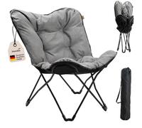 Skandika Tolga XL Chaise de camping pliable avec rembourrage, hauteur d'assise 45 cm, charge jusqu'à 120 kg, 4,7 kg, légère, avec sac de transport, pour camping, festival, jardin, extérieur