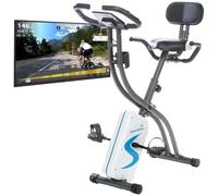 Skandika Vélo d’Appartement Pliable Foldaway X-2000, 24 Niveaux de Résistance Magnétique, 6 programmes, Velo D Appartement, Écran LCD, Bluetooth, Kinomap, Support Tablette, Selle Confort, Max 130KG