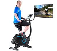 Skandika Vélo d'appartement Atlantis, 32 Niveaux de Résistance, 15 Programmes, Freinage Magnétique Silencieux, Écran LED, Kinomap, Masse d'inertie 10KG, Guidon et selle Réglables, Max 150KG