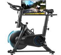 Skandika Vélo d'appartement coonecté Falk P8-HM | Vélo de biking, frein magnétique, cadre acier, écran LCD, compatible Kinomap, Max125KG | Vélo de vitesse, vélo ergomètre pour la maison