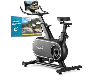 Skandika Vélo d'appartement Cykling P12-H, 32 Niveaux de Résistance, Écran LCD, Kinomap, Frein électromagnétique, Guidon ergonomique, Support Tablette, Velo appartement, Selle Réglable, Max 130KG