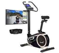 Skandika Vélo d'appartement Morpheus, 32 Niveaux de Résistance, 24 Programmes, Frein Magnétique, Velo d appartement, Écran LCD, Bluetooth, Kinomap, Masse d'inertie 12KG, Support Tablette, Max 150KG