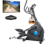 Skandika Vélo elliptique Carbon Champ, Vélo elliptique Pliable, 32 Niveaux de Résistance, 19 Programmes, Frein Magnétique, Écran LED, Bluetooth, Kinomap, Masse d'inertie 24KG, Max 150KG