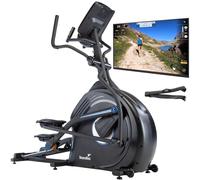 Skandika Vélo elliptique Carbon Conqueror, Vélo elliptique d'appartement, 32 Niveaux de Résistance, 31 Programmes, Écran LCD, Bluetooth, Kinomap, Masse d'inertie 25KG, Réglage Hauteur, Max 150KG