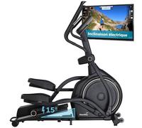 Skandika Vélo elliptique connecté Carbon P26-S/P30-S | Vélo elliptique d'appartement avec Inclinaison, Max 150 kg, 32 Niveaux de résistance, Bluetooth | Appareil de Fitness (Écran LED P30-S)