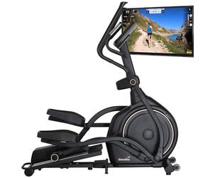 Skandika Vélo elliptique connecté Carbon P26-S/P30-S | Vélo elliptique d'appartement avec Inclinaison, Max 150 kg, 32 Niveaux de résistance, Bluetooth | Appareil de Fitness (Écran Tactile P30-S)