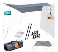 Skandika Voile d'ombrage Spirit 330 x 310 cm | Protection Solaire Pluie avec tiges télescopiques, étanche, Anti UV UPF 50+ | Auvent pour Tente, Camping, Plein air, randonnée, Jardin