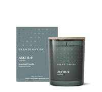 Skandinavisk ARKTIS Artcic Bougie parfumée Édition spéciale Notes de parfum : bois balayé par le vent et sauge arctique, menthe verte et flocons de neige, formule végétalienne, 200 g