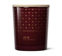 Skandinavisk JUL Bougie parfumée « Noël » avec 2 mèches, édition spéciale, notes de parfum : pain d'épice cuit, clous de girofle d'hiver et oranges épicées, formule végétalienne, 350 g