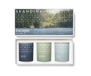 Skandinavisk Ensemble cadeau de mini bougies parfumées ESCAPE. 3 pièces 65 g
