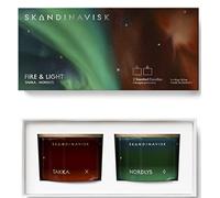 Skandinavisk Fire & Light Lot de 2 bougies parfumées Northern Light et TAKKA Fireplace Formule végétalienne 2 x 90 g