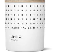 Skandinavisk LEMPI 'Amour' Mini Bougie Parfumée. Notes parfumées: Pivoine et Rose Ancienne, Fraise et Mousse Verte. 65 g.