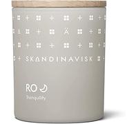Skandinavisk RO 'Tranquilité' Bougie Parfumée. Notes parfumées: Herbe Coupée et Feuilles Mortes, Concombre et Violette Sauvage. 200 g.