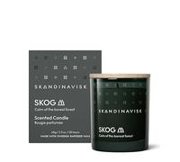 Skandinavisk SKOG 'Forêt' Mini Bougie Parfumée. Notes parfumées: Aiguilles et Pommes de Pin, Sève de Bouleau et Muguet des Sous-bois. 65 g.