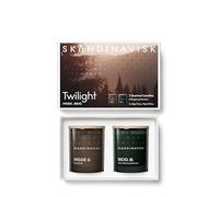 Skandinavisk Twilight Coffret cadeau de 2 bougies parfumées Skog « Forest » et Hygge « Cosiness », formule végétalienne, 2 x 65 g