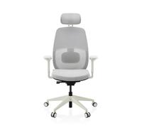 Skandis Pro | avec appui-tête | Structure : Blanc - Siège de bureau de qualité professionnelle Gris / Blanc