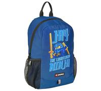 SKANDO BAGS LEGO - Sac à dos garçon - Ninjago Jay - Poches latérales pratiques en maille - Bretelles réglables - Avec réflecteurs pour la visibilité - Parfait pour l'école et les excursions