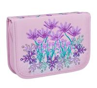 SKANDO BAGS Lego - Trousse pour garçon - Avec tous les accessoires d'écriture nécessaires - Avec languette d'emploi du temps, Motif fleurs, Trousse à crayons