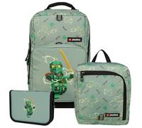 SKANDO BAGS Lot de 3 cartables LEGO® NINJAGO® Lloyd, Lego Ninjago, Spinjitzu Master, Normal, Ensemble de 3 sacs à bandoulière avec trousse à crayons, sac de sport