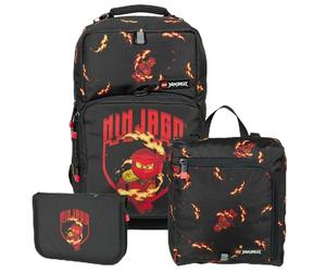 SKANDO BAGS Lot de 3 sacs d'écolier LEGO Ninjago Kai, Lego Ninjago, Spinjitzu Master, Optimo Starter Ensemble cartable 3 pièces