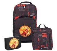 SKANDO BAGS Optimo Starter LEGO Ninjago Ensemble cartable 3 pièces avec sac à dos, boîte à déjeuner et trousse à crayons au design ergonomique, Dragon Energy, Kindergerecht