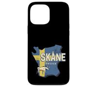 Skane Suède Carte de la Province rétro Souvenir Vintage Coque pour iPhone 13 Pro Max
