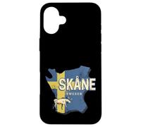 Skane Suède Carte de la Province rétro Souvenir Vintage Coque pour iPhone 16 Plus