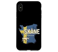 Skane Suède Carte de la Province rétro Souvenir Vintage Coque pour iPhone XS Max
