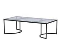 Table Basse Design en Verre "Skanor" 140cm Noir