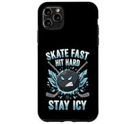 Skate Fast Hit Hard Stay Icy Angry Hockey Puck Art Coque pour iPhone 11 Pro Max
