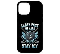 Skate Fast Hit Hard Stay Icy Angry Hockey Puck Art Coque pour iPhone 12 mini