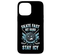 Skate Fast Hit Hard Stay Icy Angry Hockey Puck Art Coque pour iPhone 13 Pro Max