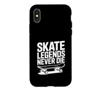 Skate Legends Never Die Cool Skateboardeur Coque pour iPhone X/XS