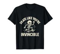 Skate Like You're Invincible Doodle Skateboard Design T-Shirt