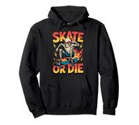 Skate Or Die Squelette Graphic Skateboarding Streetwear Sweat à Capuche