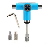 Skate T-Wrench 10,31 x 13,49 cm Semi-automatique Design réversible | Ajuste les écrous d'essieu, pivot, matériel de montage, comprend 3 tailles de douille, parfait pour un assemblage quotidien
