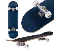 Skateboard 31" pour enfants et adolescents à partir de 7 ans, planche en bois d'érable 7 couches, roulement à billes ABEC-9, trucks en aluminium, roues PU 90A, planche complète pour débutants (bleu