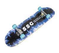 Skateboard 79x20x13cm Avec Roue silencieuses/lumineuses Motif feu bleu-Noir et Bleu