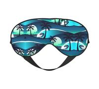 Skateboard avec impression vague de palmiers - Housse confortable pour toutes les occasions - Bloque la lumière - Masque pour les yeux - Idéal pour le camping, les quarts de travail - Bloque bien la