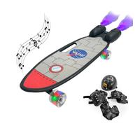 Skateboard avec LED et fumée ATAA Misil - Noir - Skate pour Enfant avec lumières dans Les Roues, LED et nébuliseur arrière, Fonction Bluetooth Casque et Set de Protections Inclus