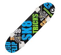 Skateboard Complet 31 x 8 Pouces, Double Kick Trick Board, Skateboards for débutants, Adultes, Enfants, Adolescents