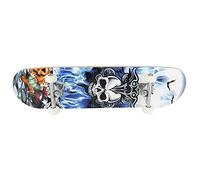 Skateboard Complet pour Enfants, Adolescents et Adultes, débutants, Double Kick Maple Deck Concave Cruiser Skateboard avec Outil en T,79 * 19.5 * 9.5cm (Motif tête de Mort)