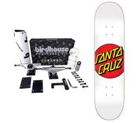 Skateboard complet Santa Cruz à assembler avec kit professionnel birdhouse - haute performance (white dot, 8.0)